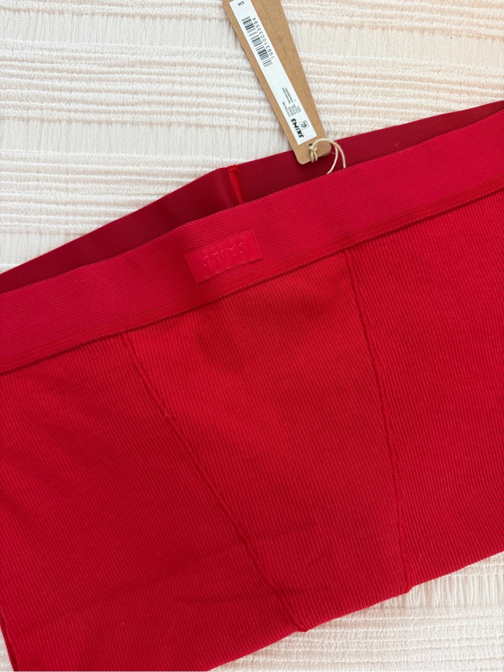 SKIMS NWT Cotton Ribbed Set in cranberry